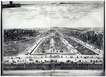 Perspectief van de tuin van Vaux-le-Vicomte